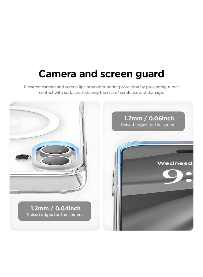 جراب لموبايل ايفون 16 Plus ماج سيف شفاف يدعم الشحن اللاسلكي المغناطيسي، حماية ضد الصدمات، مقاوم للخدش لموبايل ايفون 16 بلس - شفاف - Image 4